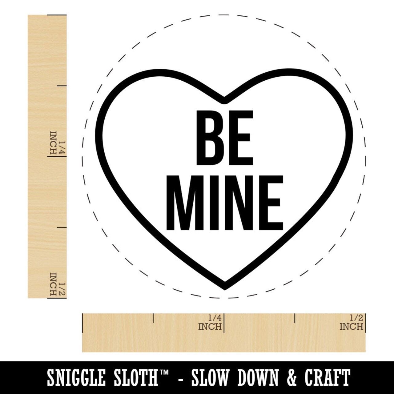 Be Mine in Heart Love Valentine&#x27;s Day Self-Inking Rubber Stamp for Stamping Crafting Planners